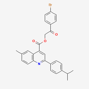 2-(4-Bromophenyl)-2-oxoethyl 6-methyl-2-[4-(propan-2-yl)phenyl]quinoline-4-carboxylate