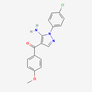 molecular formula C17H14ClN3O2 B12039692 (5-Amino-1-(4-chlorophenyl)-1H-pyrazol-4-YL)(4-methoxyphenyl)methanone CAS No. 618091-25-1