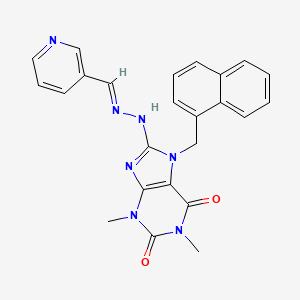 molecular formula C24H21N7O2 B12039699 Nicotinaldehyde [1,3-dimethyl-7-(1-naphthylmethyl)-2,6-dioxo-2,3,6,7-tetrahydro-1H-purin-8-YL]hydrazone CAS No. 478252-83-4