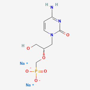 molecular formula C8H12N3Na2O6P B1203970 更昔洛韦钠 CAS No. 127749-27-3