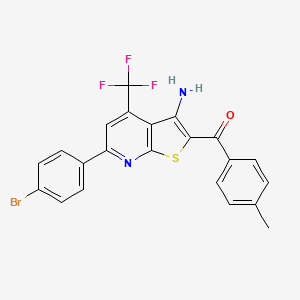 [3-Amino-6-(4-bromophenyl)-4-(trifluoromethyl)thieno[2,3-b]pyridin-2-yl](4-methylphenyl)methanone