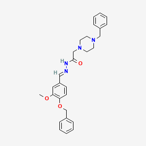 molecular formula C28H32N4O3 B12039753 N'-{(E)-[4-(benzyloxy)-3-methoxyphenyl]methylidene}-2-(4-benzylpiperazin-1-yl)acetohydrazide 