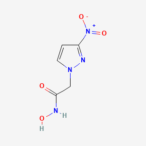 molecular formula C5H6N4O4 B1203976 1-Acetohydroxamic acid-3-nitropyrazole CAS No. 93677-02-2