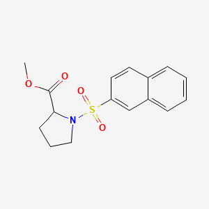 molecular formula C16H17NO4S B12039765 Methyl 1-(2-naphthylsulfonyl)pyrrolidine-2-carboxylate 