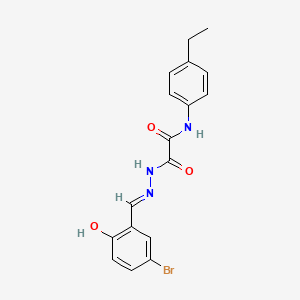 molecular formula C17H16BrN3O3 B12039771 2-[(2E)-2-(5-bromo-2-hydroxybenzylidene)hydrazinyl]-N-(4-ethylphenyl)-2-oxoacetamide 