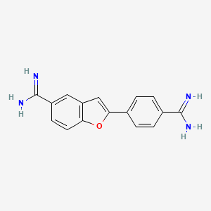 molecular formula C16H14N4O B1203978 2-(4-Amidinophenyl)-1-benzofuran-5-carboxamidine CAS No. 47165-00-4