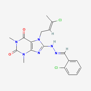 2-Chlorobenzaldehyde {7-[(2E)-3-chloro-2-butenyl]-1,3-dimethyl-2,6-dioxo-2,3,6,7-tetrahydro-1H-purin-8-YL}hydrazone