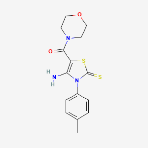molecular formula C15H17N3O2S2 B1203982 [4-氨基-3-(4-甲基苯基)-2-硫代-5-噻唑基]-(4-吗啉基)甲酮 CAS No. 57037-01-1