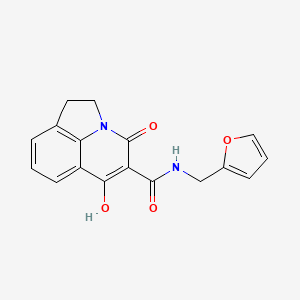 molecular formula C17H14N2O4 B12039896 N-(2-furylmethyl)-6-hydroxy-4-oxo-1,2-dihydro-4H-pyrrolo[3,2,1-ij]quinoline-5-carboxamide 