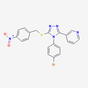 molecular formula C20H14BrN5O2S B12039922 3-(4-(4-Bromophenyl)-5-((4-nitrobenzyl)thio)-4H-1,2,4-triazol-3-yl)pyridine CAS No. 674355-26-1