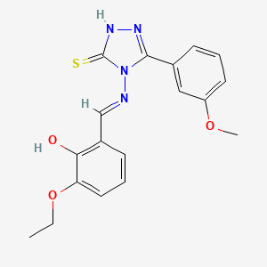 molecular formula C18H18N4O3S B12039958 4-((3-Ethoxy-2-hydroxybenzylidene)amino)-3-(3-methoxyphenyl)-1H-1,2,4-triazole-5(4H)-thione CAS No. 478257-62-4