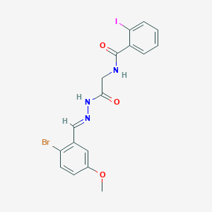 molecular formula C17H15BrIN3O3 B12039980 N-(2-(2-(2-Bromo-5-methoxybenzylidene)hydrazino)-2-oxoethyl)-2-iodobenzamide CAS No. 769147-36-6