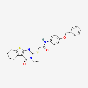 N-[4-(benzyloxy)phenyl]-2-[(3-ethyl-4-oxo-3,4,5,6,7,8-hexahydro[1]benzothieno[2,3-d]pyrimidin-2-yl)sulfanyl]acetamide