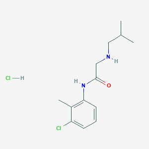 molecular formula C13H20Cl2N2O B012040 (3-Chloro-2-methyl-phenyl)carbamoylmethyl-(2-methylpropyl)azanium chlo ride CAS No. 109654-77-5