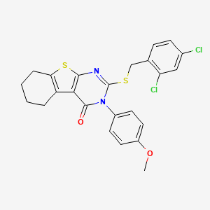 molecular formula C24H20Cl2N2O2S2 B12040005 2-[(2,4-dichlorobenzyl)sulfanyl]-3-(4-methoxyphenyl)-5,6,7,8-tetrahydro[1]benzothieno[2,3-d]pyrimidin-4(3H)-one CAS No. 477330-87-3