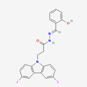 molecular formula C22H17I2N3O2 B12040033 3-(3,6-diiodo-9H-carbazol-9-yl)-N'-[(E)-(2-hydroxyphenyl)methylidene]propanehydrazide 