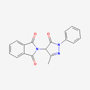 molecular formula C18H13N3O3 B12040073 2-(3-methyl-5-oxo-1-phenyl-4,5-dihydro-1H-pyrazol-4-yl)-1H-isoindole-1,3(2H)-dione 