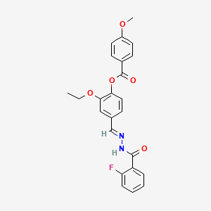 2-Ethoxy-4-(2-(2-fluorobenzoyl)carbohydrazonoyl)phenyl 4-methoxybenzoate