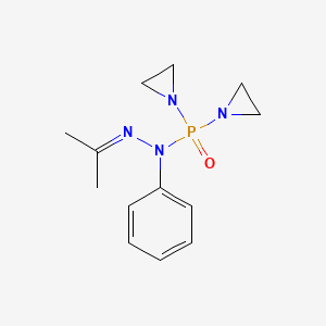 molecular formula C13H19N4OP B12040089 P,P-Bis(1-aziridinyl)-N'-isopropylidene-N-phenylphosphinic hydrazide CAS No. 100853-81-4