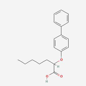 molecular formula C19H22O3 B1204010 2-(p-Benzylphenoxy)-heptanoic acid CAS No. 23471-35-4