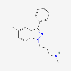 molecular formula C18H21N3 B1204014 1-(3-(Methylamino)-propyl)-5-methyl-3-phenyl-1H-indazole CAS No. 61365-76-2