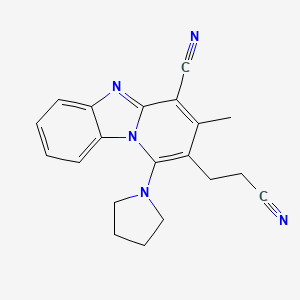 2-(2-Cyanoethyl)-3-methyl-1-(pyrrolidin-1-yl)pyrido[1,2-a]benzimidazole-4-carbonitrile