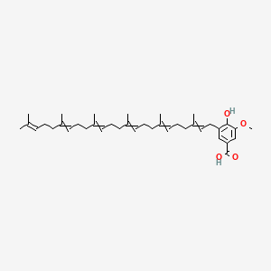 molecular formula C38H56O4 B1204016 3-(3,7,11,15,19,23-Hexamethyltetracosa-2,6,10,14,18,22-hexaenyl)-4-hydroxy-5-methoxybenzoic acid 