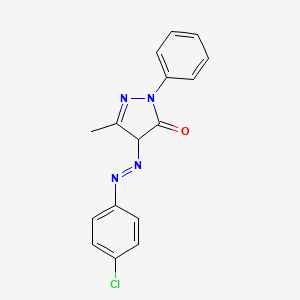 molecular formula C16H13ClN4O B12040170 1-Phenyl-3-methyl-4-(4-chlorophenylazo)-5-pyrazolone CAS No. 10410-15-8