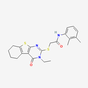 molecular formula C22H25N3O2S2 B12040197 N-(2,3-dimethylphenyl)-2-[(3-ethyl-4-oxo-3,4,5,6,7,8-hexahydro[1]benzothieno[2,3-d]pyrimidin-2-yl)sulfanyl]acetamide CAS No. 618879-76-8