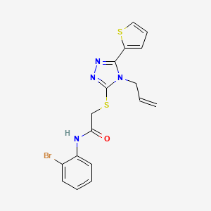 molecular formula C17H15BrN4OS2 B12040250 N-(2-bromophenyl)-2-{[4-(prop-2-en-1-yl)-5-(thiophen-2-yl)-4H-1,2,4-triazol-3-yl]sulfanyl}acetamide CAS No. 618879-89-3