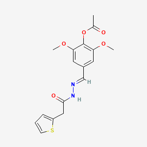 molecular formula C17H18N2O5S B12040287 2,6-dimethoxy-4-{(E)-[(2-thienylacetyl)hydrazono]methyl}phenyl acetate 