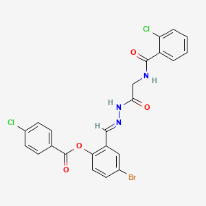 4-BR-2-(2-(((2-Chlorobenzoyl)amino)AC)carbohydrazonoyl)phenyl 4-chlorobenzoate