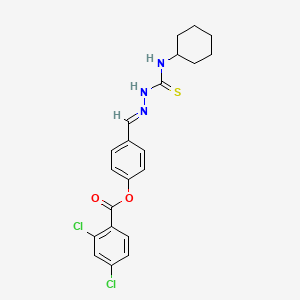 4-(2-((Cyclohexylamino)carbothioyl)carbohydrazonoyl)phenyl 2,4-dichlorobenzoate