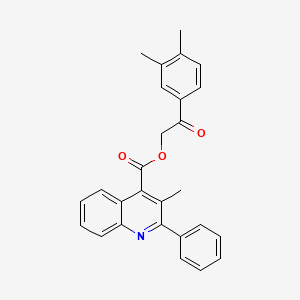 molecular formula C27H23NO3 B12040413 2-(3,4-Dimethylphenyl)-2-oxoethyl 3-methyl-2-phenyl-4-quinolinecarboxylate CAS No. 355421-97-5