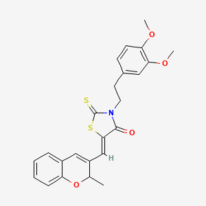 (5Z)-3-[2-(3,4-Dimethoxyphenyl)ethyl]-5-[(2-methyl-2H-chromen-3-YL)methylene]-2-thioxo-1,3-thiazolidin-4-one