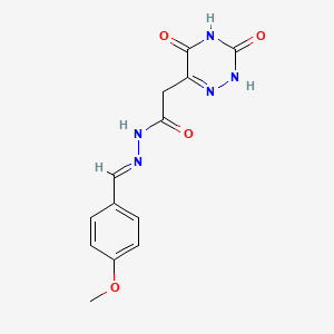 molecular formula C13H13N5O4 B12040517 2-(3,5-dihydroxy-1,2,4-triazin-6-yl)-N'-[(E)-(4-methoxyphenyl)methylidene]acetohydrazide 