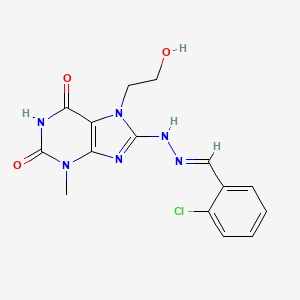 2-Chlorobenzaldehyde [7-(2-hydroxyethyl)-3-methyl-2,6-dioxo-2,3,6,7-tetrahydro-1H-purin-8-YL]hydrazone