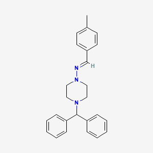 4-Benzhydryl-N-(4-methylbenzylidene)-1-piperazinamine