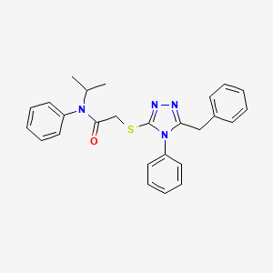 2-[(5-benzyl-4-phenyl-4H-1,2,4-triazol-3-yl)sulfanyl]-N-phenyl-N-(propan-2-yl)acetamide