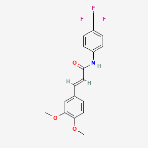 molecular formula C18H16F3NO3 B12040628 3-(3,4-Dimethoxyphenyl)-N-[4-(trifluoromethyl)phenyl]-2-propenamide CAS No. 895700-18-2