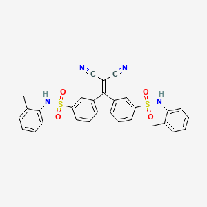 molecular formula C30H22N4O4S2 B12040638 9-(dicyanomethylidene)-N,N'-bis(2-methylphenyl)-9H-fluorene-2,7-disulfonamide 