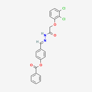 molecular formula C22H16Cl2N2O4 B12040677 4-(2-((2,3-Dichlorophenoxy)acetyl)carbohydrazonoyl)phenyl benzoate CAS No. 477733-42-9