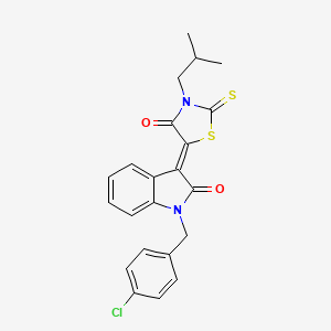 (3Z)-1-(4-chlorobenzyl)-3-(3-isobutyl-4-oxo-2-thioxo-1,3-thiazolidin-5-ylidene)-1,3-dihydro-2H-indol-2-one