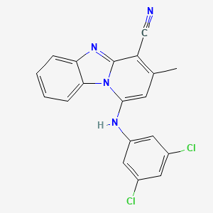 molecular formula C19H12Cl2N4 B12040717 1-[(3,5-Dichlorophenyl)amino]-3-methylpyrido[1,2-a]benzimidazole-4-carbonitrile 