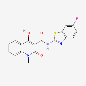 molecular formula C18H12FN3O3S B12040748 N-(6-Fluoro-1,3-benzothiazol-2-yl)-4-hydroxy-1-methyl-2-oxo-1,2-dihydro-3-quinolinecarboxamide 