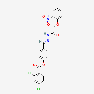 molecular formula C22H15Cl2N3O6 B12040756 4-[(E)-{2-[(2-nitrophenoxy)acetyl]hydrazinylidene}methyl]phenyl 2,4-dichlorobenzoate CAS No. 328573-38-2