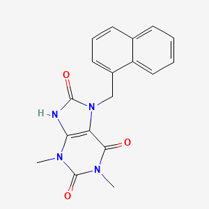 molecular formula C18H16N4O3 B12040774 8-hydroxy-1,3-dimethyl-7-(1-naphthylmethyl)-3,7-dihydro-1H-purine-2,6-dione CAS No. 476480-55-4