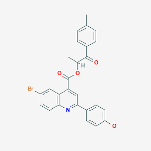 1-(4-Methylphenyl)-1-oxopropan-2-yl 6-bromo-2-(4-methoxyphenyl)quinoline-4-carboxylate