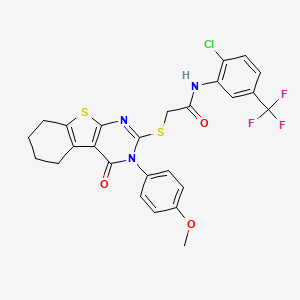 N-[2-chloro-5-(trifluoromethyl)phenyl]-2-{[3-(4-methoxyphenyl)-4-oxo-3,4,5,6,7,8-hexahydro[1]benzothieno[2,3-d]pyrimidin-2-yl]sulfanyl}acetamide