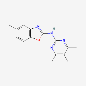 molecular formula C15H16N4O B1204085 5-甲基-N-(4,5,6-三甲基-2-嘧啶基)-1,3-苯并恶唑-2-胺 